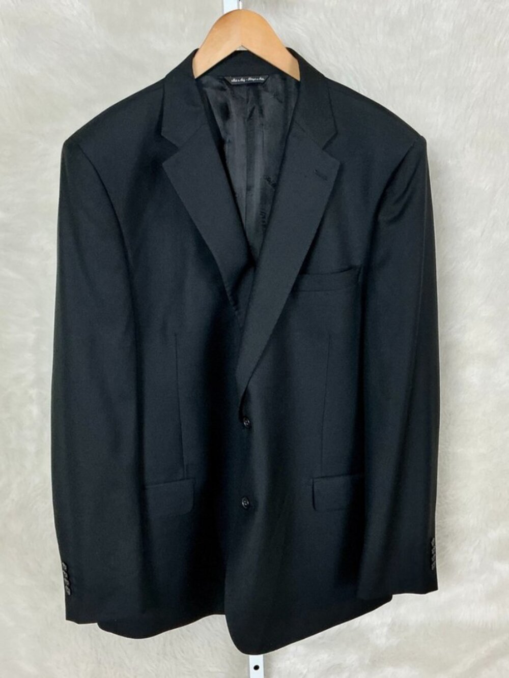 Ermenegildo Zegna Saks Fifth Avenue Black Wool Blazer Jacket US 48 Drop 6 L